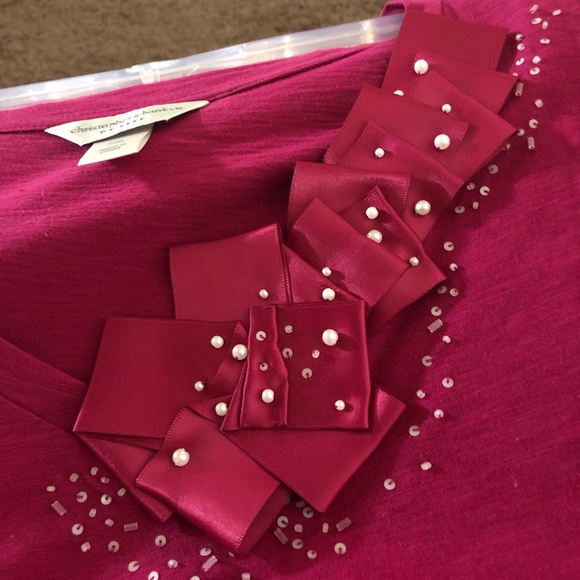 NWOT-C & B PXL Long Sleeve Tee Deep Mauve/Fuchsia - Picture 2 of 6